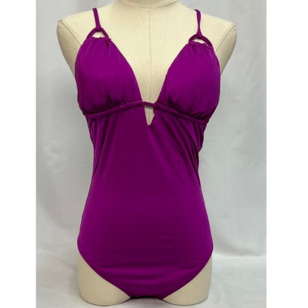 NWT! J. Crew Tropical Strappy Plunge Beaded One-Piece Swimsuit 8